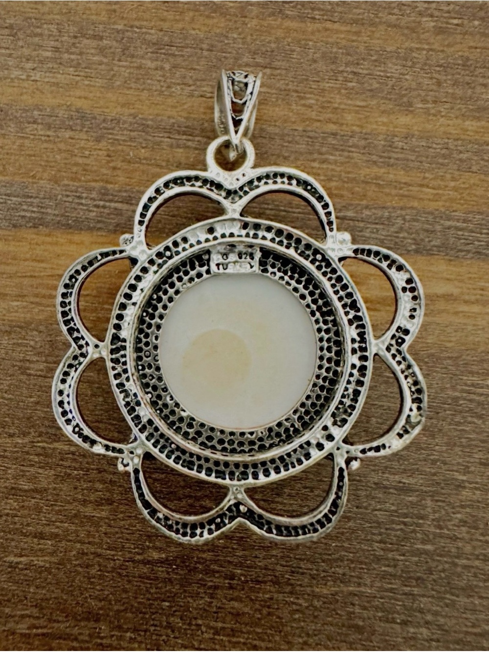 Vintage Sterling Silver 925 Turkish Tulip Hand Painted Ornate Pendant - Picture 3 of 6